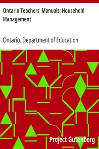 Ontario Teachers' Manuals: Household Management