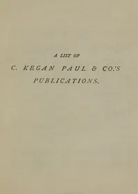 A List of C. Kegan Paul & Co.'s Publications 1879