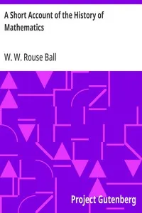 A Short Account of the History of Mathematics
