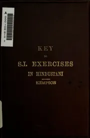 Key to the translation exercises of Kempson's syntax and idioms of Hindustani
