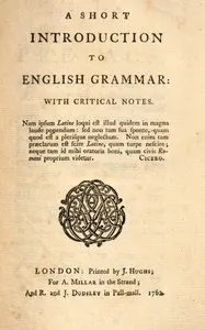 A short introduction to English grammar: with critical notes