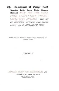 The Sin of Monsieur Antoine, Volume 2 (of 2) and Leone Leoni