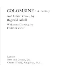 Colombine: a fantasy: and other verses