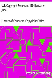 U.S. Copyright Renewals, 1954 January - June