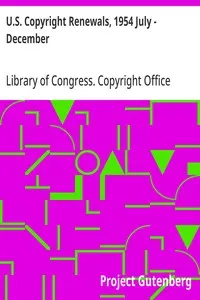 U.S. Copyright Renewals, 1954 July - December