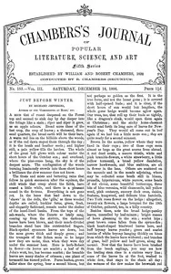 Chambers's Journal of Popular Literature, Science, and Art, fifth series, no. 155, vol. III, December 18, 1886