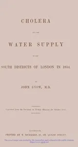 Cholera and the Water Supply in the South Districts of London in 1854