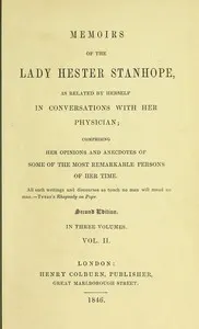 Memoirs of the Lady Hester Stanhope, as related by herself in conversations with her physician, vol. 2 (of 3)