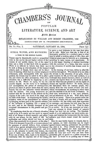 Chambers's Journal of Popular Literature, Science, and Art, Fifth Series, No. 3, Vol. I, January 19, 1884