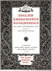 English Embroidered Bookbindings