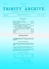 The Trinity Archive, Vol. I, No. 7, May 1888