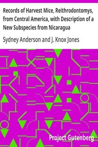 Records of Harvest Mice, Reithrodontomys, from Central America, with Description of a New Subspecies from Nicaragua
